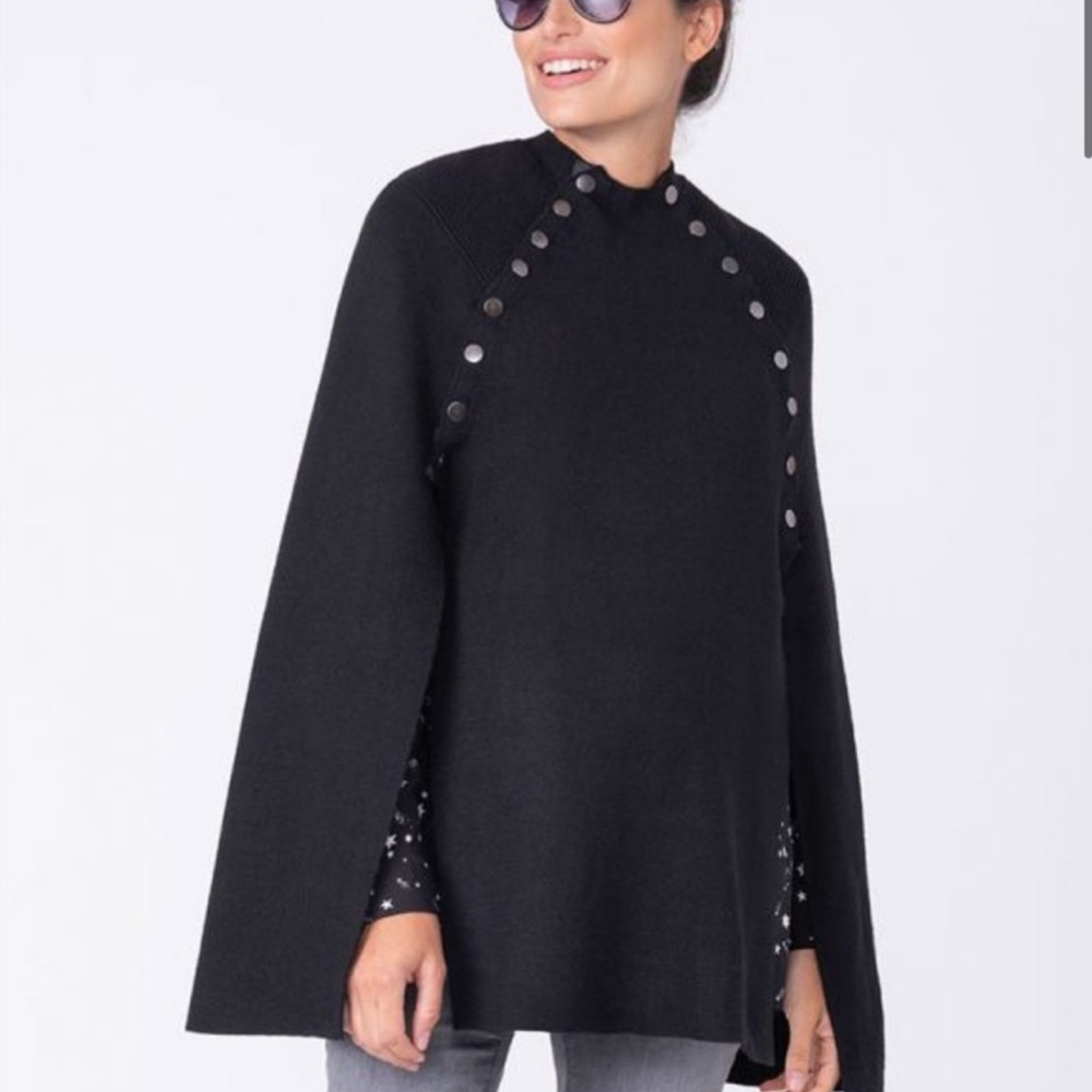 Seraphine black knitted maternity and nursing cape